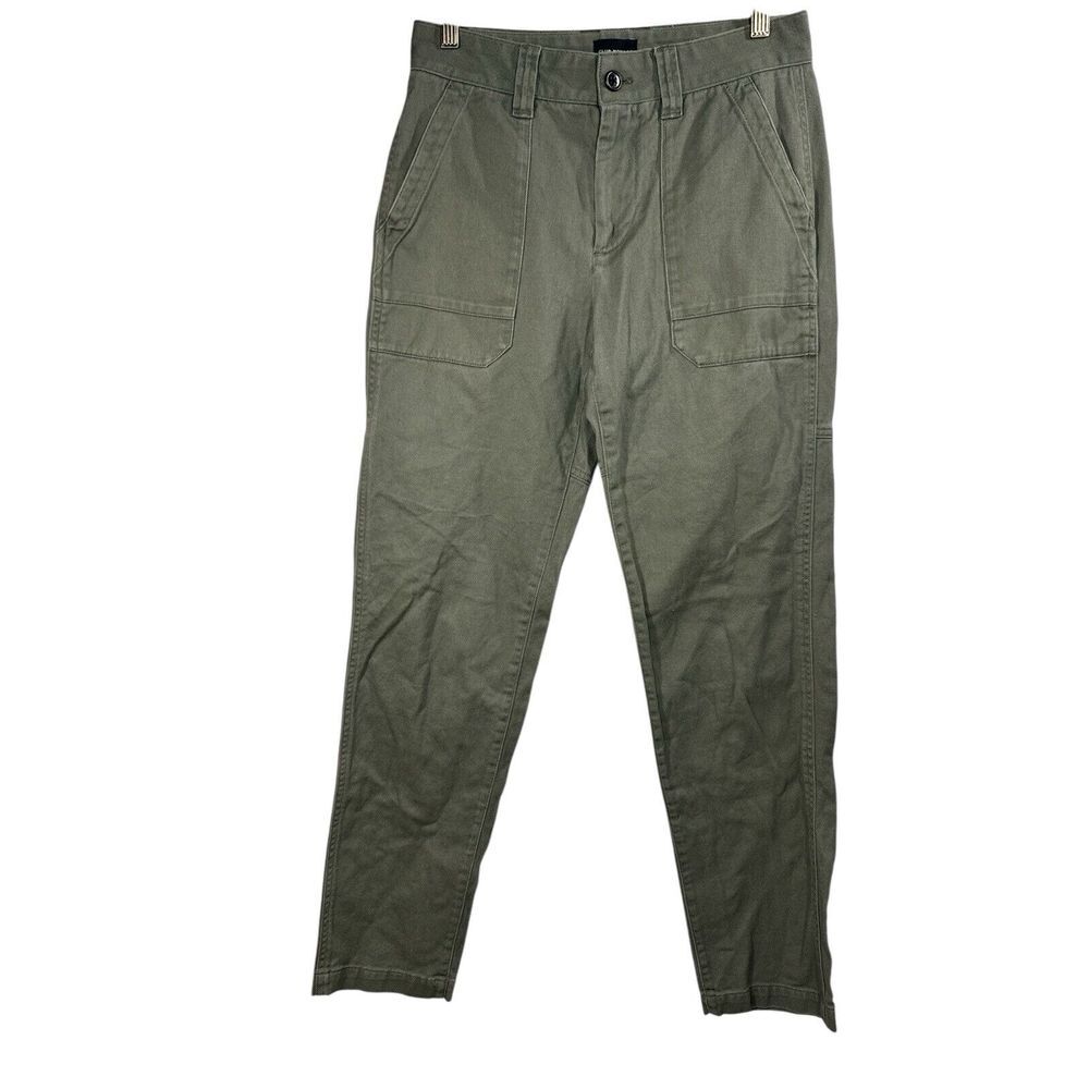 Club Monaco Green Cotton Twill Pants Size‎ 28 with Cargo Pockets